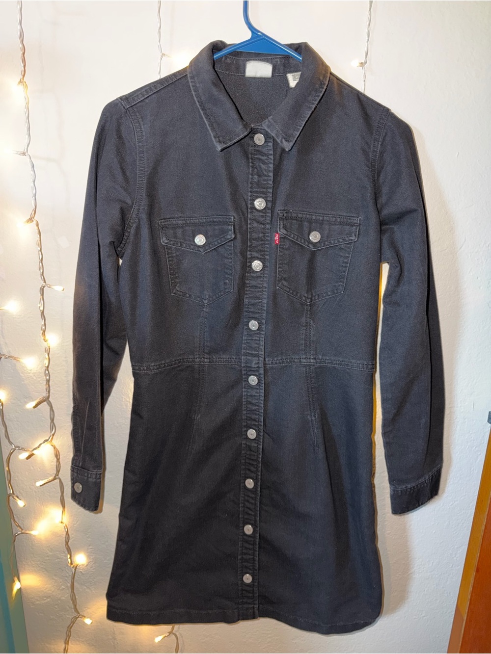 Levi's Black Snap Button-Front Trench Coat